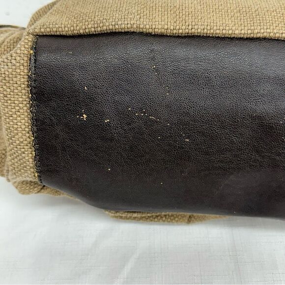 Burton Canvas and Vegan Leather Satchel Shoulder Bag Purse - Picture 11 of 15